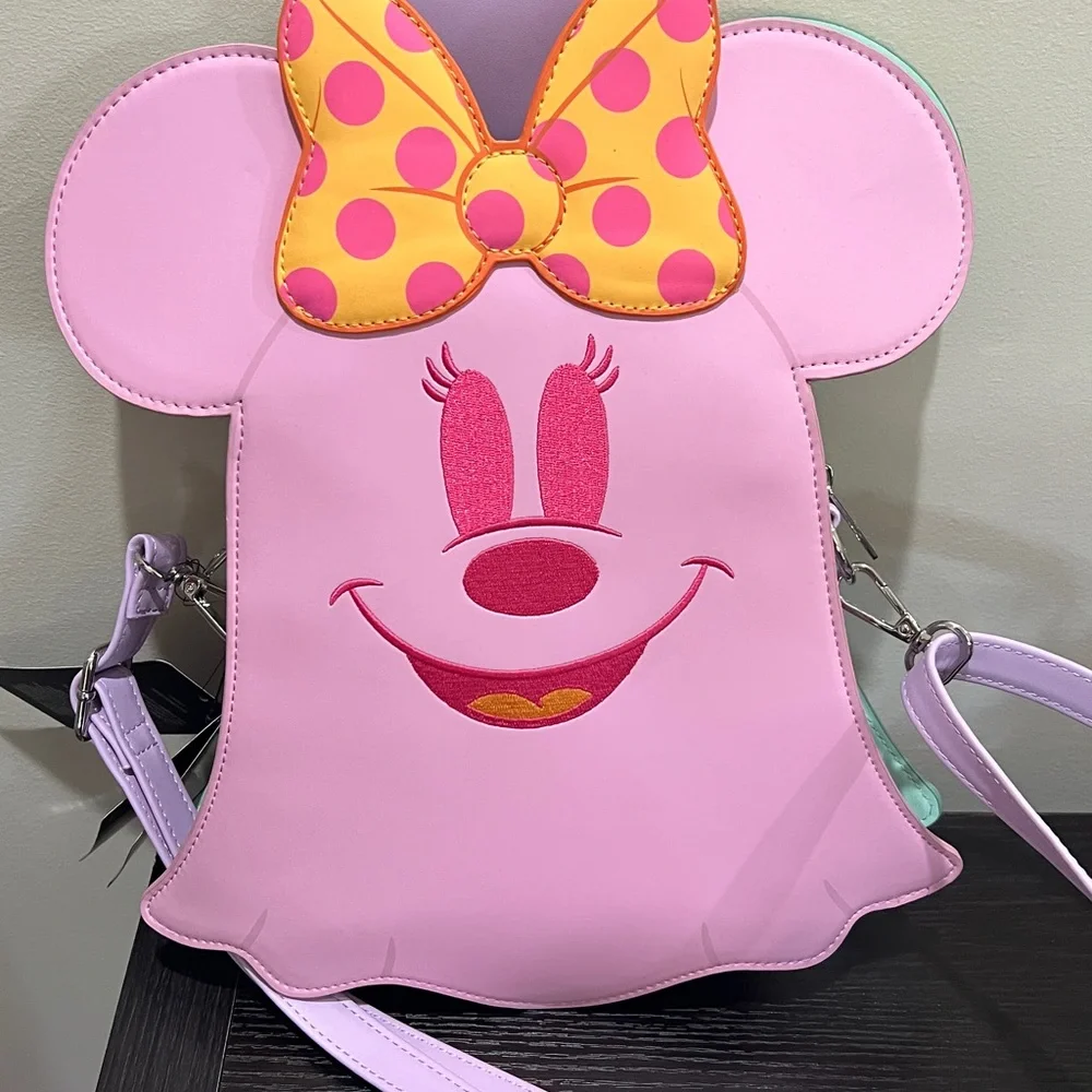 Loungefly Disney Pastel Mickey and Minnie Ghost crossbody Bag - Picture 2 of 4